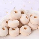 10-30Pcs Wooden Beads Natural Eco-Friendly Flat Spacer Loose Wood DIY