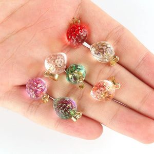 10pcs Czech Lampwork Crystal Strawberry Beads Charms Pendant DIY Jewelry Making