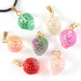 10pcs Czech Lampwork Crystal Strawberry Beads Charms Pendant DIY Jewelry Making