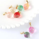 10pcs Czech Lampwork Crystal Strawberry Beads Charms Pendant DIY Jewelry Making