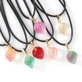 10pcs Czech Lampwork Crystal Strawberry Beads Charms Pendant DIY Jewelry Making