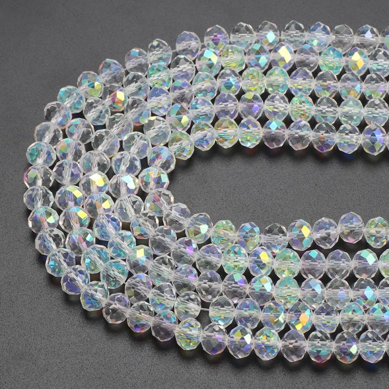 Faceted Crystal Glass Rondelle Spacer Beads for DIY Jewelry Making