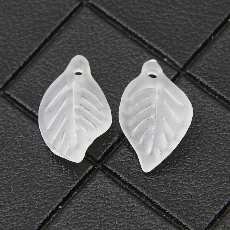 Acrylic Leaf Pendants 18x11mm for Jewelry Making DIY