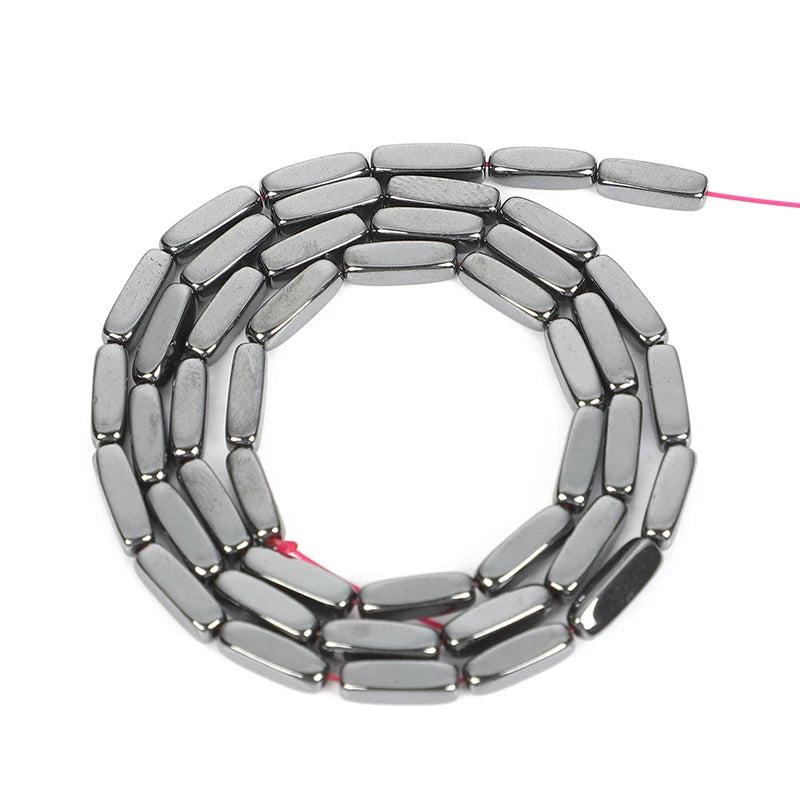 Hematite Flat Square Stone Beads for Jewelry Making 4/6/8MM