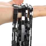 Hematite Flat Square Stone Beads for Jewelry Making 4/6/8MM