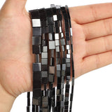 Hematite Flat Square Stone Beads for Jewelry Making 4/6/8MM