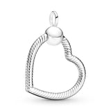 Rose Base Snake Chain Heart Pendant for Pan Charms Bracelet Women DIY