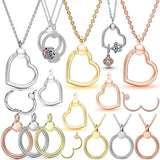 Rose Base Snake Chain Heart Pendant for Pan Charms Bracelet Women DIY