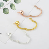Rose Base Snake Chain Heart Pendant for Pan Charms Bracelet Women DIY