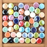 20pcs 8mm Ceramic Beads Cross Hole Round Flat Beads for Jewelry Making
