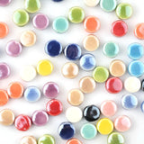20pcs 8mm Ceramic Beads Cross Hole Round Flat Beads for Jewelry Making