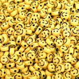 7mm 100pcs Yellow Smiley Face Beads Acrylic Beads DIY Bracelets
