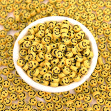 7mm 100pcs Yellow Smiley Face Beads Acrylic Beads DIY Bracelets