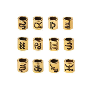 50-100pcs Mixed Zodiac Sign Charms Spacer Loose Beads