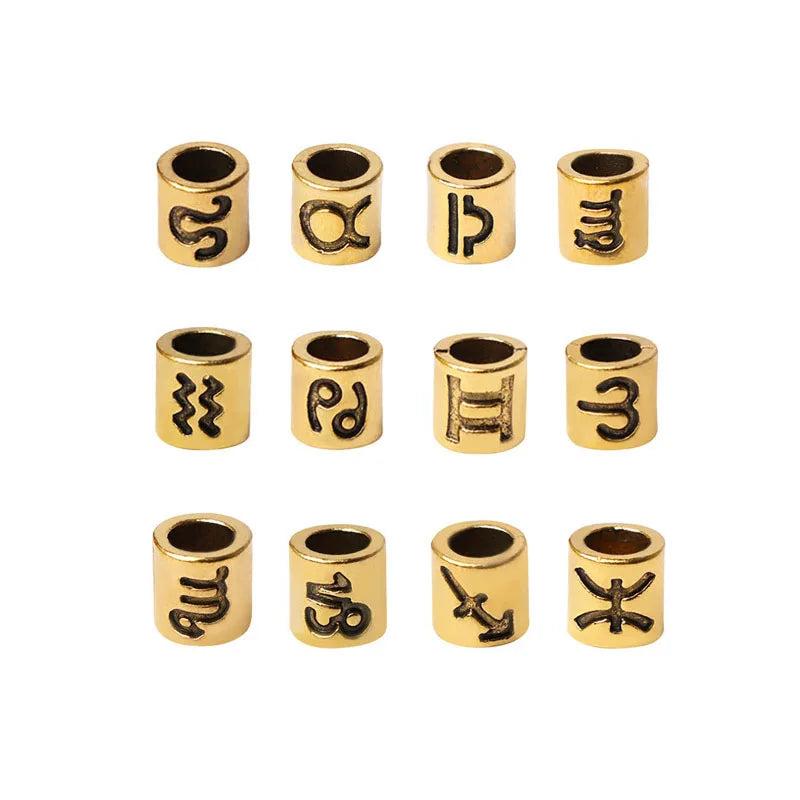 50-100pcs Mixed Zodiac Sign Charms Spacer Loose Beads