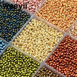 1000pcs 2mm Metallic Charm Czech Glass Beads Seed Beads Jewelry Making