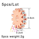 Disco CZ Flat Beads Micro Pave Zircon Copper Bead DIY Spacer for Bracelets