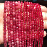 2 3 4mm Red Ruby Stone Spacer Beads DIY Jewelry Making 15in