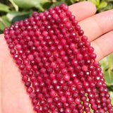 2 3 4mm Red Ruby Stone Spacer Beads DIY Jewelry Making 15in