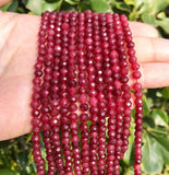 2 3 4mm Red Ruby Stone Spacer Beads DIY Jewelry Making 15in