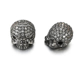 3pcs 13*11mm Skull Charms Cubic Zircon Beads Wholesale