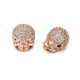 3pcs 13*11mm Skull Charms Cubic Zircon Beads Wholesale