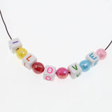 100Pcs 10mm Random Mixed Acrylic Alphabet Beads Faceted Beads DIY Necklace