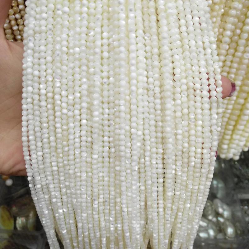 Round Natural Shell Beads for Jewelry Making DIY Bracelet Necklace