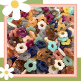 Acrylic Five-Petal Flower Beads Retro Gradient DIY Bracelet 15mm