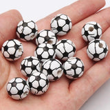 10pcs Wood Football Spacer Beads 16mm DIY Jewelry Making