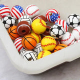 10pcs Wood Football Spacer Beads 16mm DIY Jewelry Making