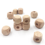 100Pcs Cube Wooden Square Beads 10mm 12mm Beech Wood Spacer Beads
