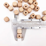 100Pcs Cube Wooden Square Beads 10mm 12mm Beech Wood Spacer Beads