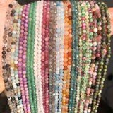 Faceted Agates Moonstone Tourmaline Prehnites Jades Stone Beads 15''