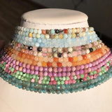 Faceted Agates Moonstone Tourmaline Prehnites Jades Stone Beads 15''