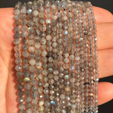 Faceted Agates Moonstone Tourmaline Prehnites Jades Stone Beads 15''