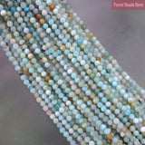 Natural Amazonite Mixed Faceted Round Loose Beads 15'' Strand