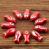Colorful Fish Shaped Ceramic Beads for Jewelry Making DIY
