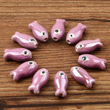 Colorful Fish Shaped Ceramic Beads for Jewelry Making DIY