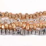 Matte Silver Plated Hematite Stone Gravel Beads DIY Jewelry Making