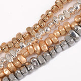 Matte Silver Plated Hematite Stone Gravel Beads DIY Jewelry Making