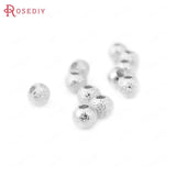 24K Brass Frosted Matte Round Ball Beads for Jewelry Making