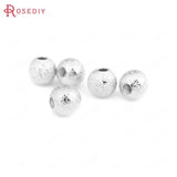24K Brass Frosted Matte Round Ball Beads for Jewelry Making