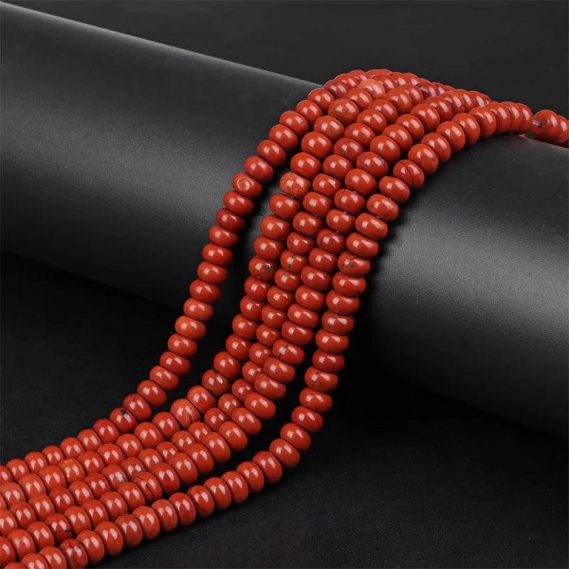 Red Agate Tiger Eye Beads Polished Stone Rondelle for Jewelry Making