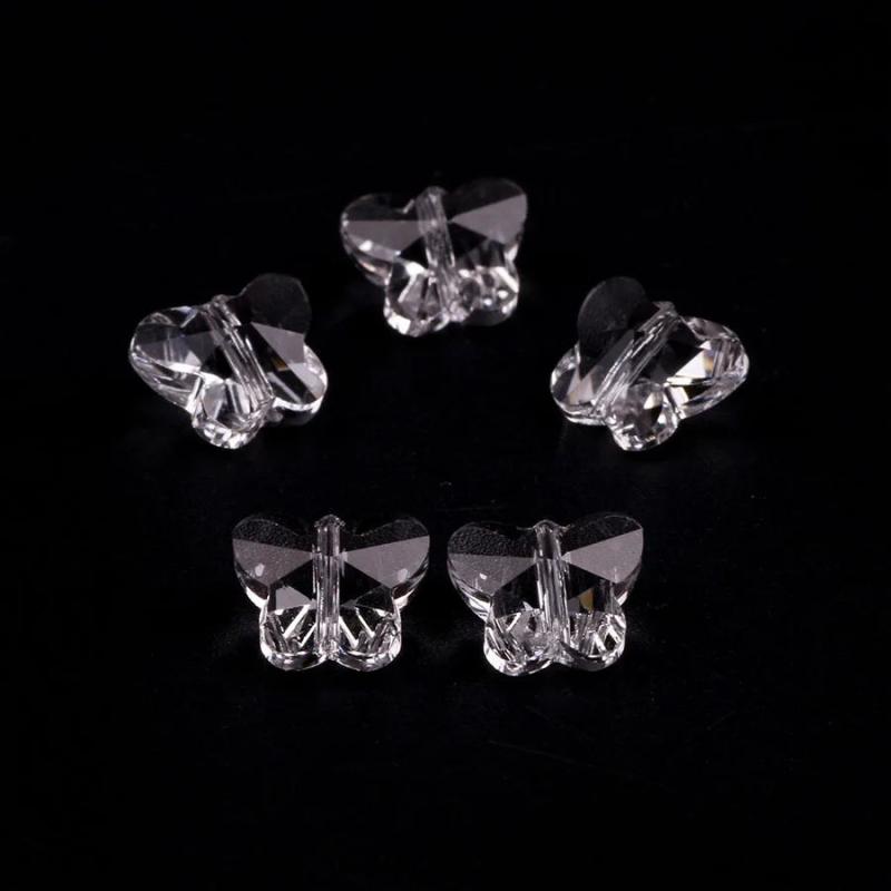 10/14mm Glass Butterfly Shape Crystal Pendant Loose Beads