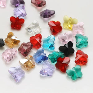 10/14mm Glass Butterfly Shape Crystal Pendant Loose Beads