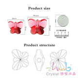 10/14mm Glass Butterfly Shape Crystal Pendant Loose Beads