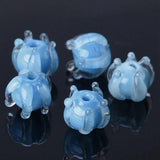 5pcs 10mm Lampwork Glass Loose Beads Round Flower Shape for DIY Jewelry Making