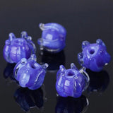 5pcs 10mm Lampwork Glass Loose Beads Round Flower Shape for DIY Jewelry Making