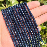 Sapphire Round Stone Beads for Jewelry Making DIY 15''